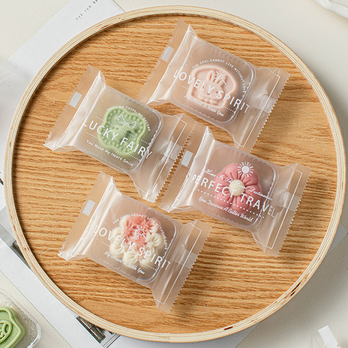 迷你月饼包装袋冰皮机封子自带封托绿豆糕30g5小盒克2026中秋独立