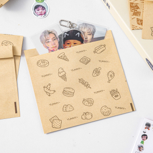 牛皮纸礼品袋打包袋材料自封物料包装袋礼物漫展大容量明信片无料