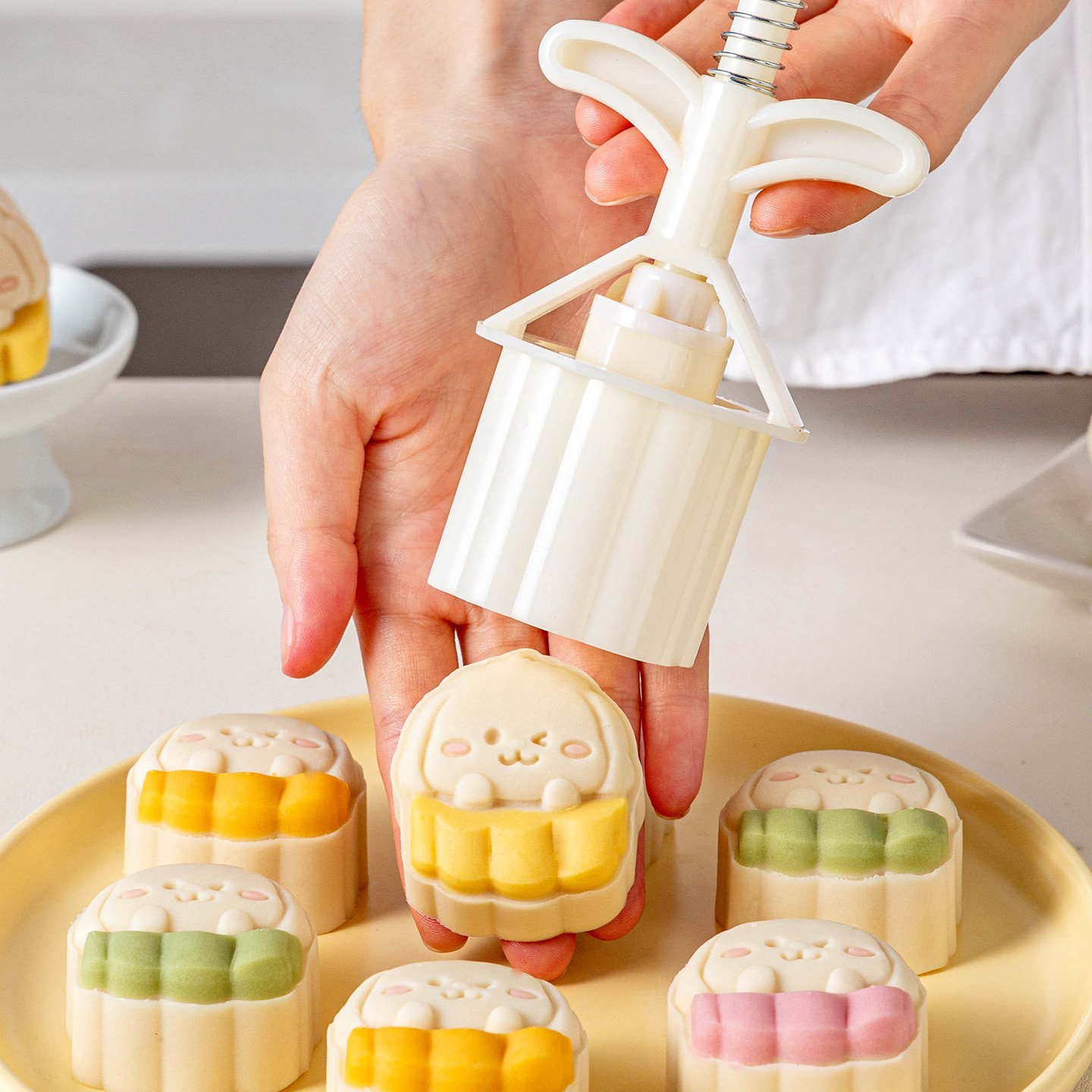 2026新款月饼模具绿豆糕磨烘焙50g3手压式家用冰广卡通按中秋迷你