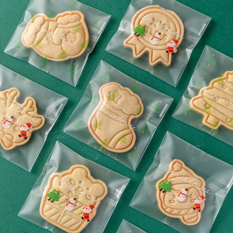 圣诞饼干包装自封袋粘曲奇子盒的糖霜姜单独小立雪花酥糖果烘焙节