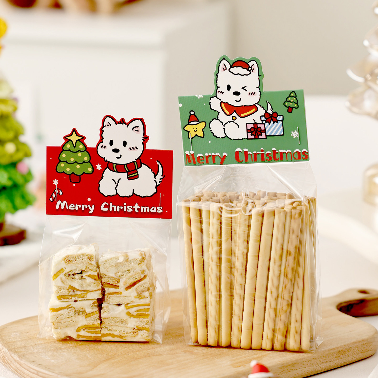 圣诞饼干包装袋子糖霜曲奇卡头糖果太妃雪花酥零食大小节盒烘焙礼