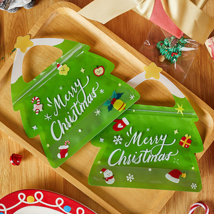 圣诞树饼干包装袋自封密曲奇糖果雪花酥糖霜子零食小单独礼盒烘焙