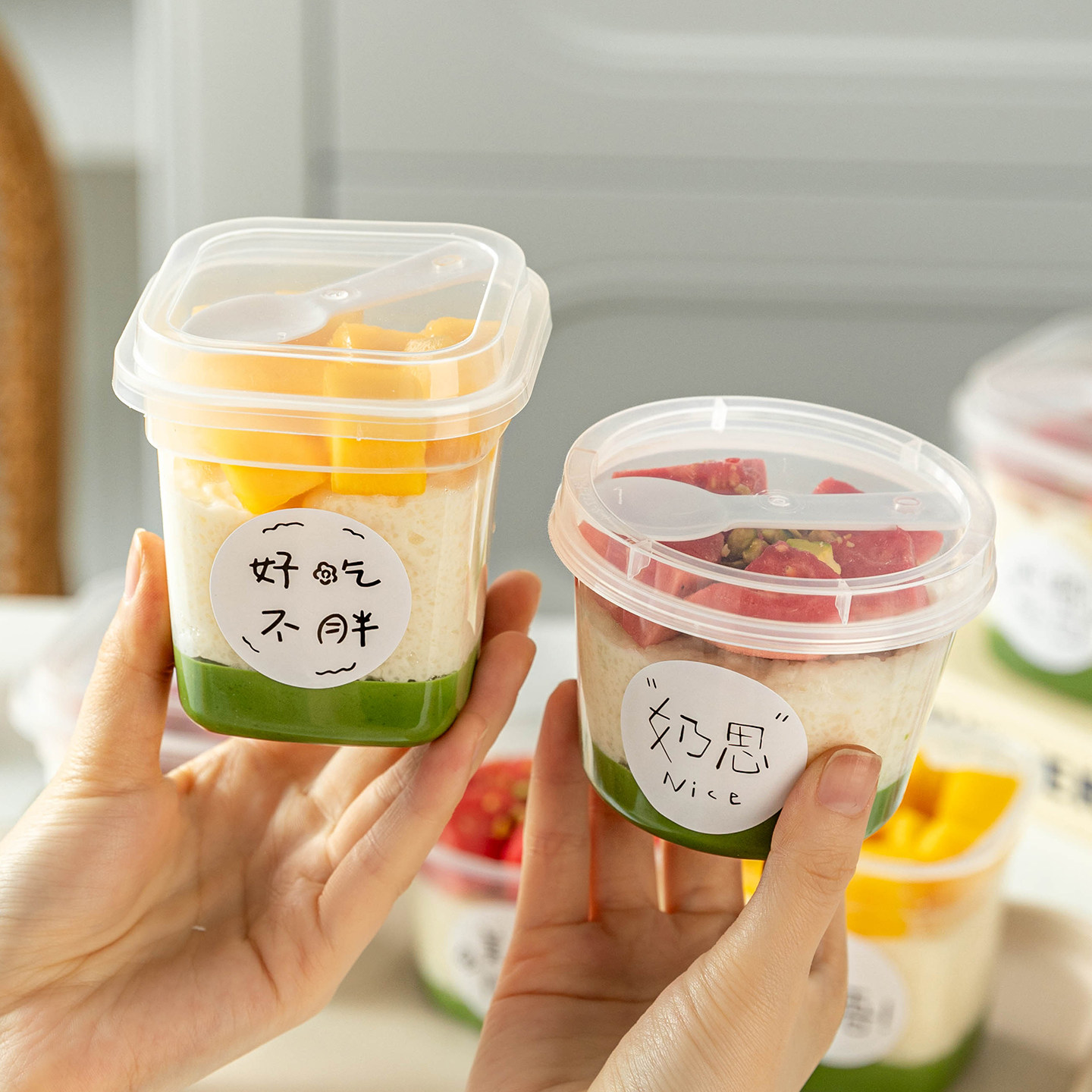 网红米布丁杯罐子蛋糕慕斯透明包装盒带盖甜品干噎奶皮子酸奶杯子