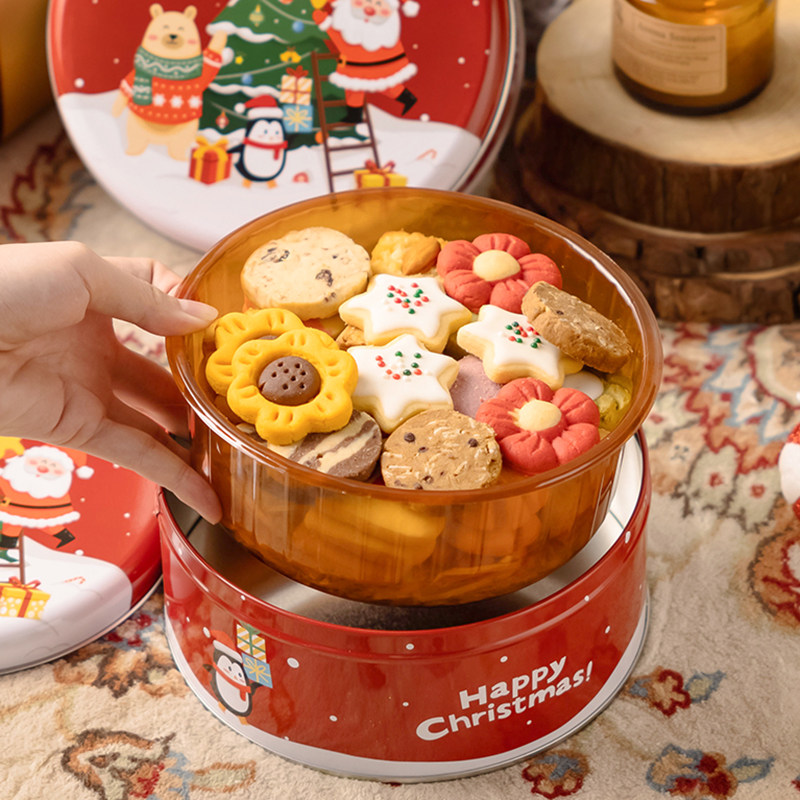 铁盒内托吸塑托饼干糖果塑料曲奇点心盒子底托圆形食品烘焙包装