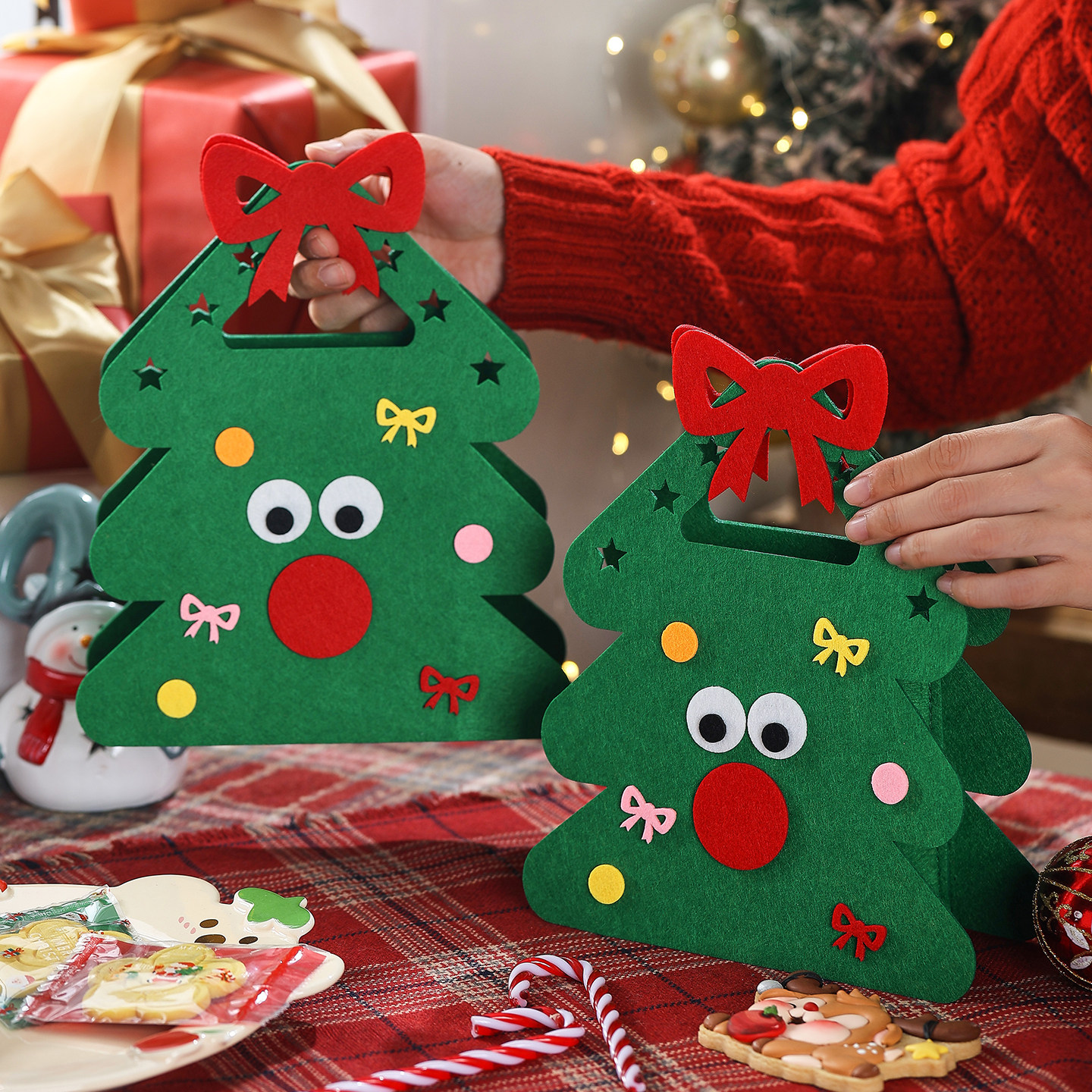 圣诞节礼品袋子苹果包装盒礼物饼干曲奇雪花酥儿童糖果零食空太妃