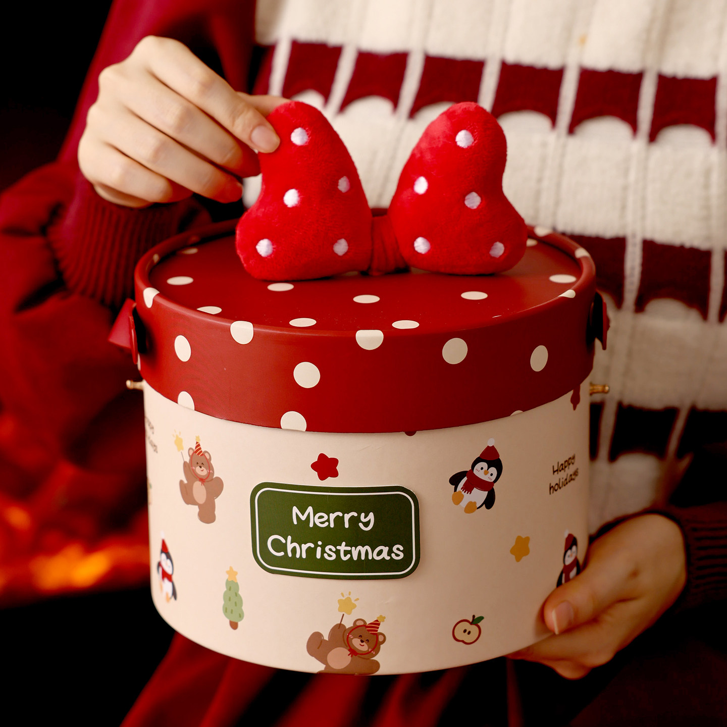 圣诞礼物盒礼品儿童平安夜伴袋礼创意打包饼干糖果零食苹果包装大