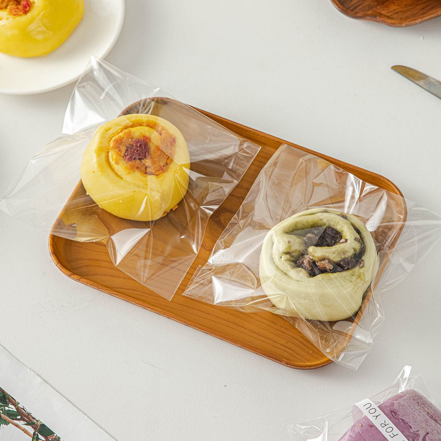手工馒头包装袋面包自封吐司贝果食品级独立碱水烘焙透明打包早餐