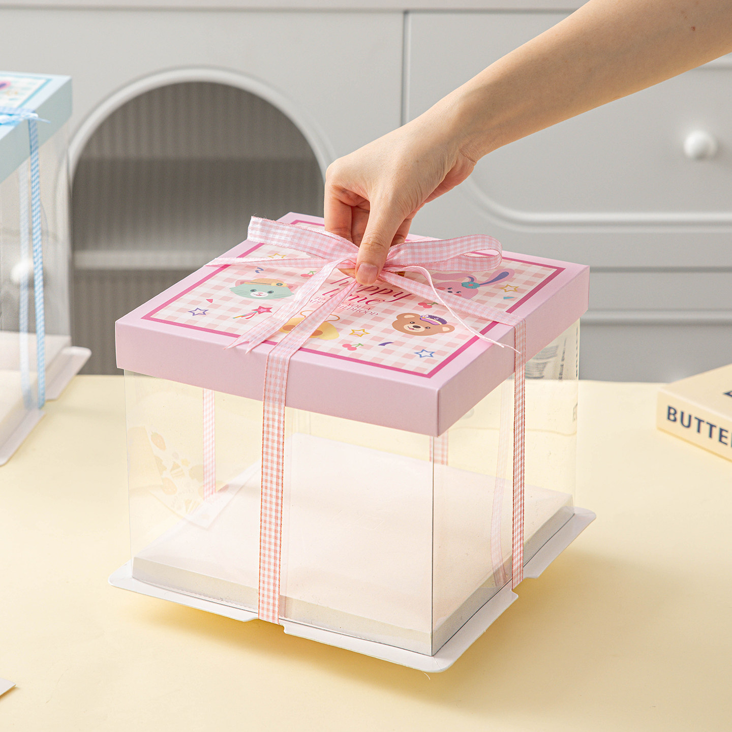 六一儿童节蛋糕盒子包装透明礼品礼物空零食空箱子单套打包寸八6