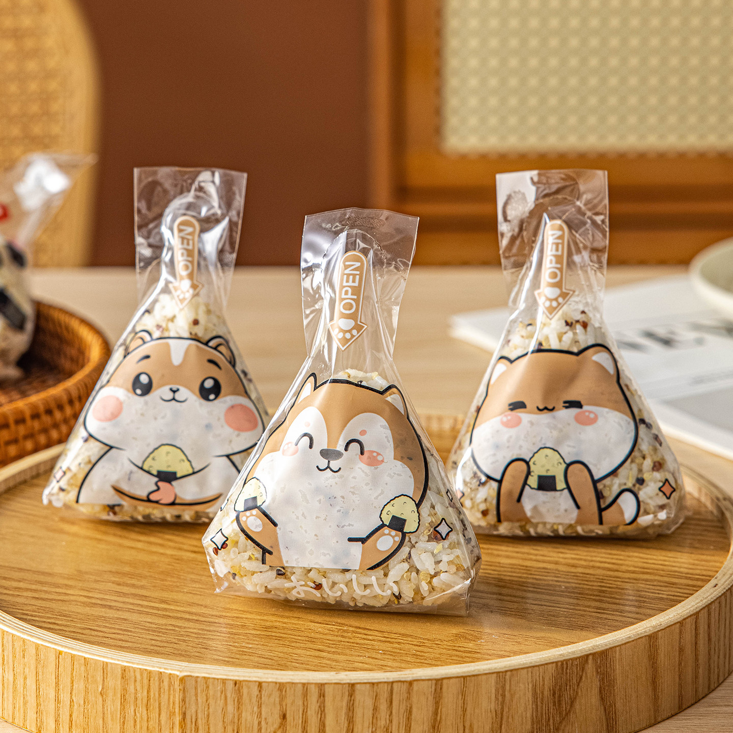 日式三角饭团包装袋专用食品级糯米可微波饭团纸模具打包自制海苔