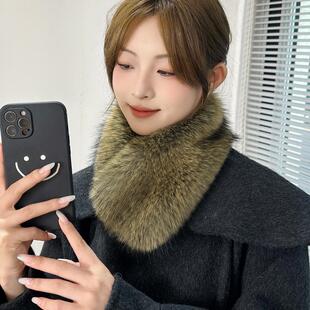 仿真狐狸毛毛围巾皮草毛领百搭时尚 磁吸扣护颈围脖套保暖女士冬季