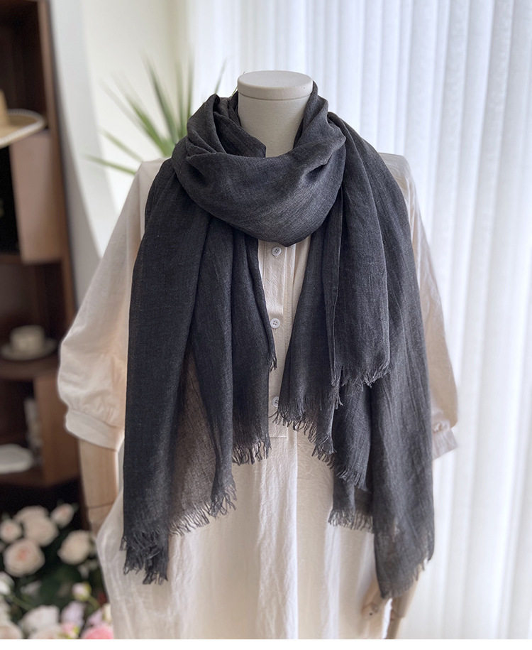 棉麻围巾女超大秋冬保暖纯色长款旅游春夏季遮阳空调披肩男女围脖