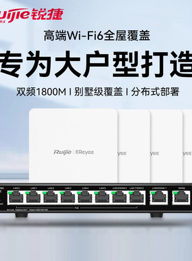 Ruijie/锐捷睿易无线AP面板wifi嵌入式信号放大器POE供电插座AC大户型别墅组网全屋wifi覆盖WIFI6 1800M