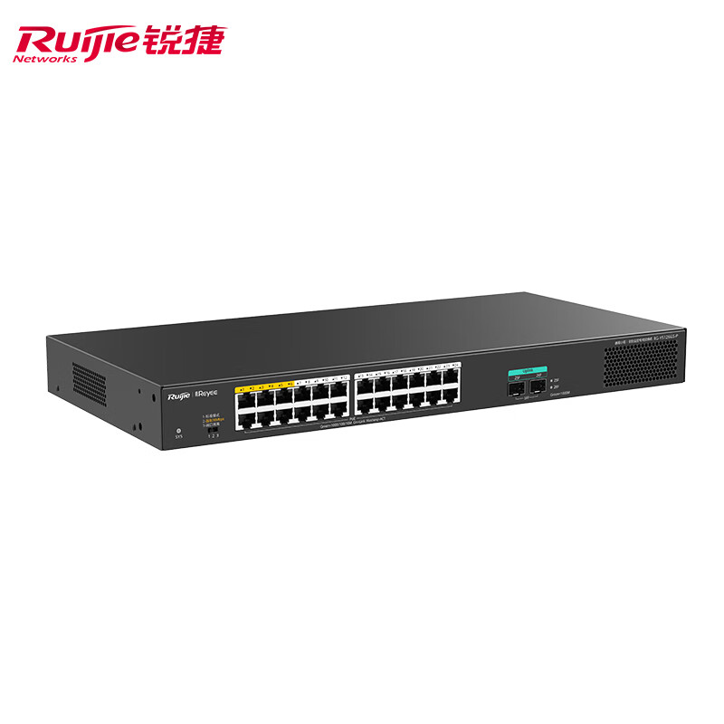Ruijie锐捷睿易24口千兆POE交换机RG-YS126GS-P 非网管2个千兆上联 供电PoE功率230W满载24台600W摄像头监控