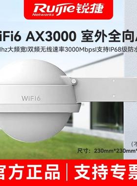 Ruijie锐捷睿易网络高功率全向AP RG-EAP662E WiFi6 AX3000室外远距离无线传输 双频5G路由器 别墅酒店组网