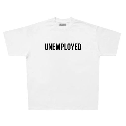 UNEMPLOYED 美式复古纯棉字母T恤 vintage宽松休闲小众重磅短袖
