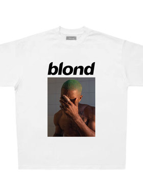 Frank Ocean Blonde 人像复古短袖 T恤 美式休闲重磅纯棉宽松上衣