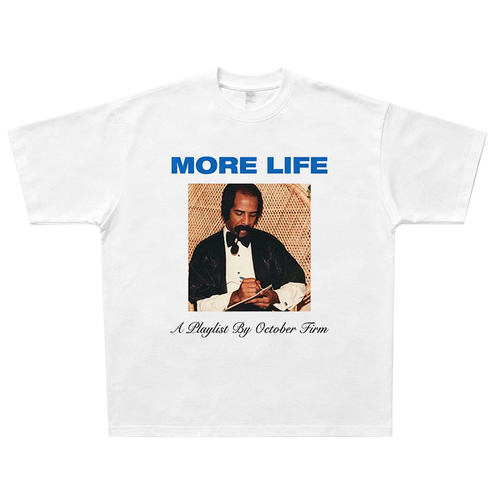 More Life Drake 美式复古纯棉T恤 vintage宽松休闲小众说唱短袖