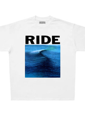 英国经典盯鞋Shoegaze乐队 RIDE Nowhere 小领口 90s摇滚纯棉tee