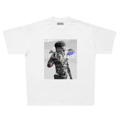 Lil Baby Too Hard 美式街头复古嘻哈说唱RAP 2017年 白色纯棉tee