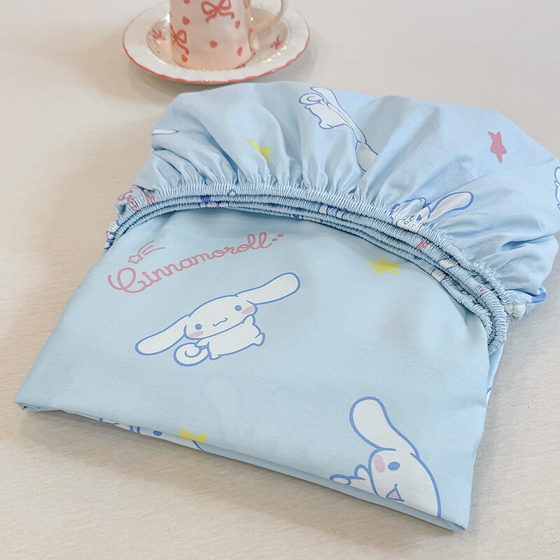 星星玉桂狗全棉纯棉单床笠枕套三件套学生宿舍床罩防滑床垫套床单