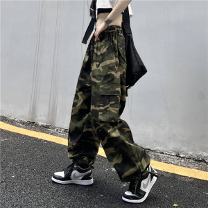 纯棉广货高街复古hiphop嘻哈迷彩工装显瘦裤子男女102B-K8801P68图片