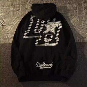 美式复古潮牌星星连帽卫衣男女宽松高街上衣102B-W8072P45加绒55图片