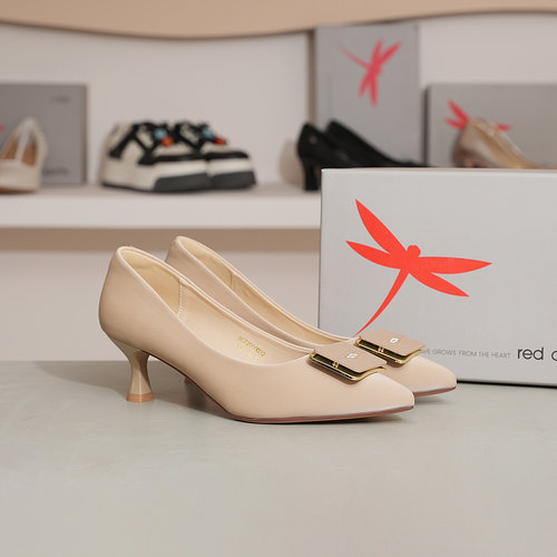 红蜻蜓女单鞋2025秋季BC7200032新款尖头BC7200031浅口细跟通勤鞋