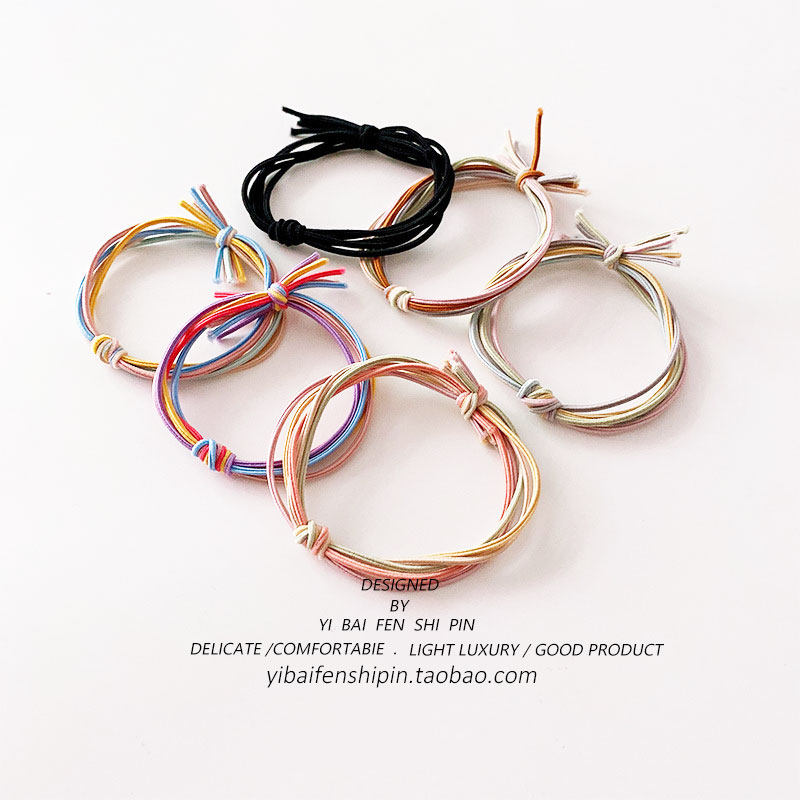 韩国森系基础手工打结发圈发绳仙女头绳高弹力ins风简约皮筋批发