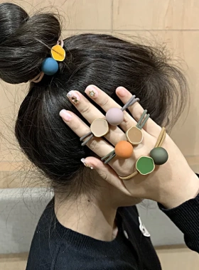日系韩版圆珠发绳丸子头饰镂空网红皮筋扎头发圈皮套简约头绳女款