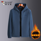 抓绒卫衣 加绒加厚夹克中年爸爸装 啄木鸟摇粒绒连帽外套男士 秋冬季