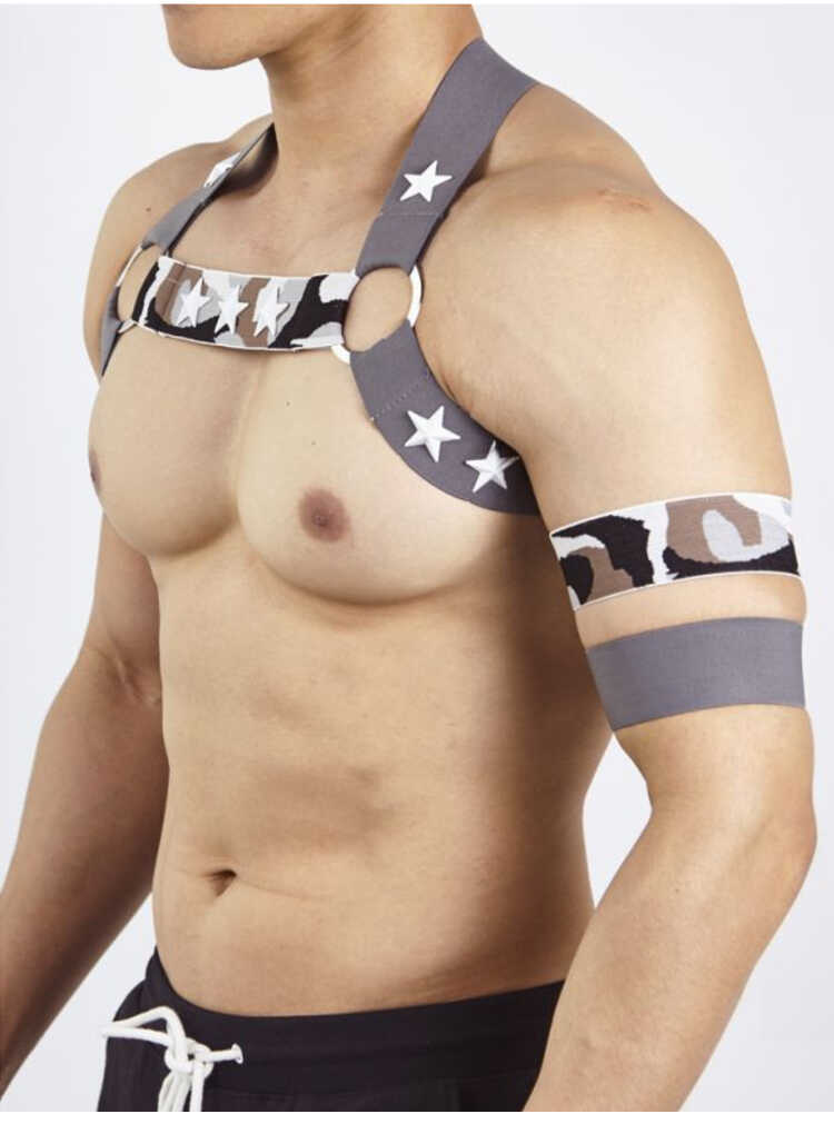 男生背带体育生1S塑形束腰带型男健身舞蹈运动双肩带小狼狗0M绑带