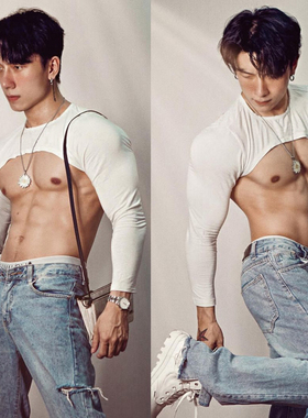 秋季2023新款重磅长袖男士T恤潮流男装内搭潮流打底衫上衣服潮牌