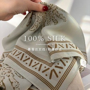 难得一见的豆绿！双绉丝巾女异域风桑蚕丝真丝围巾多功能领巾方巾