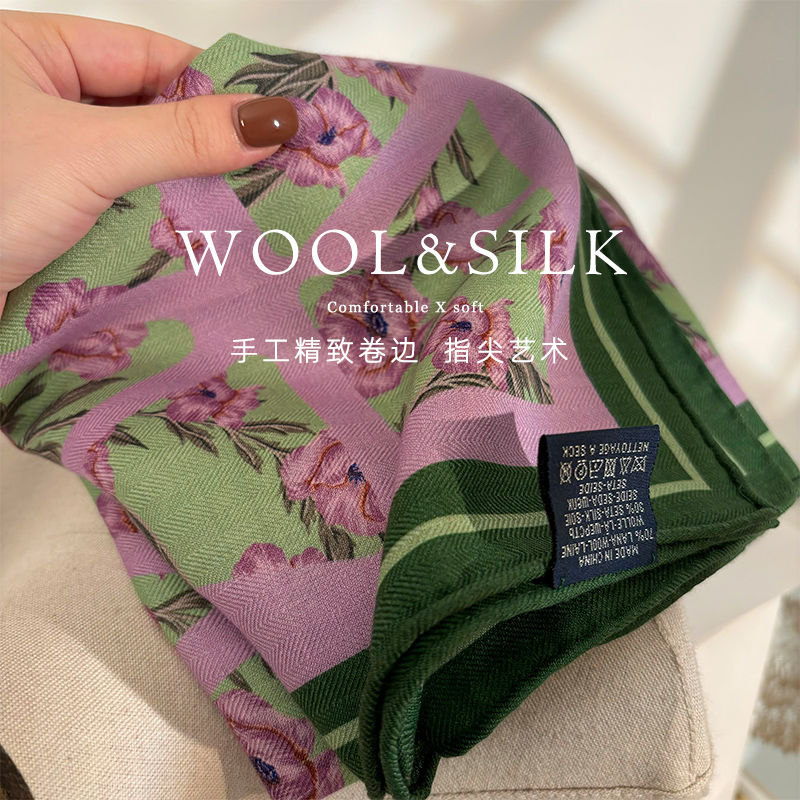 「复古文艺气息」丝毛围巾女冬季