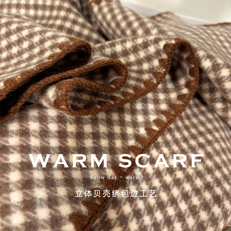 复古文艺气息！围巾女秋冬季百搭