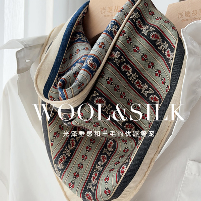复古宫廷风！丝毛三角巾女秋冬季