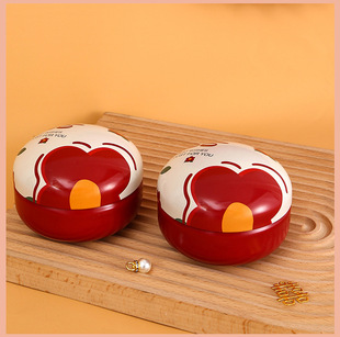 免折叠花朵结婚礼糖果礼盒订婚扁圆形铁盒子高级感喜糖盒包装空盒