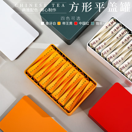 高档长方形铁盒武夷岩茶长泡袋二两装茶叶包装盒空礼盒通用可定制