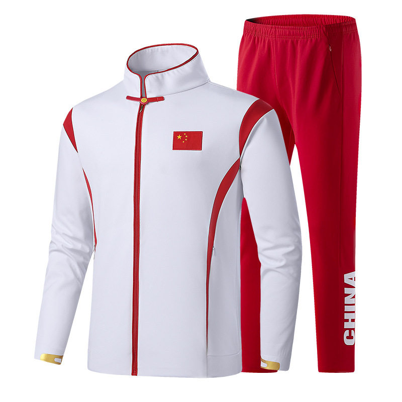 春秋款武术教练服中国队运动服套装印字领奖出场队服体育生训练服