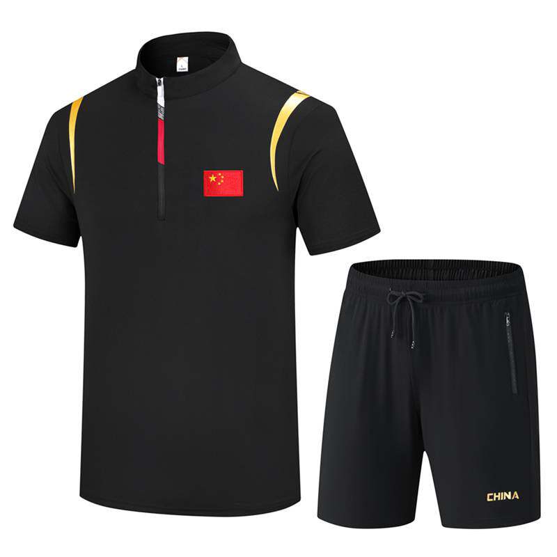 运动短袖T恤短裤运动服套装夏男女士情侣半袖佳木斯广场舞团体服