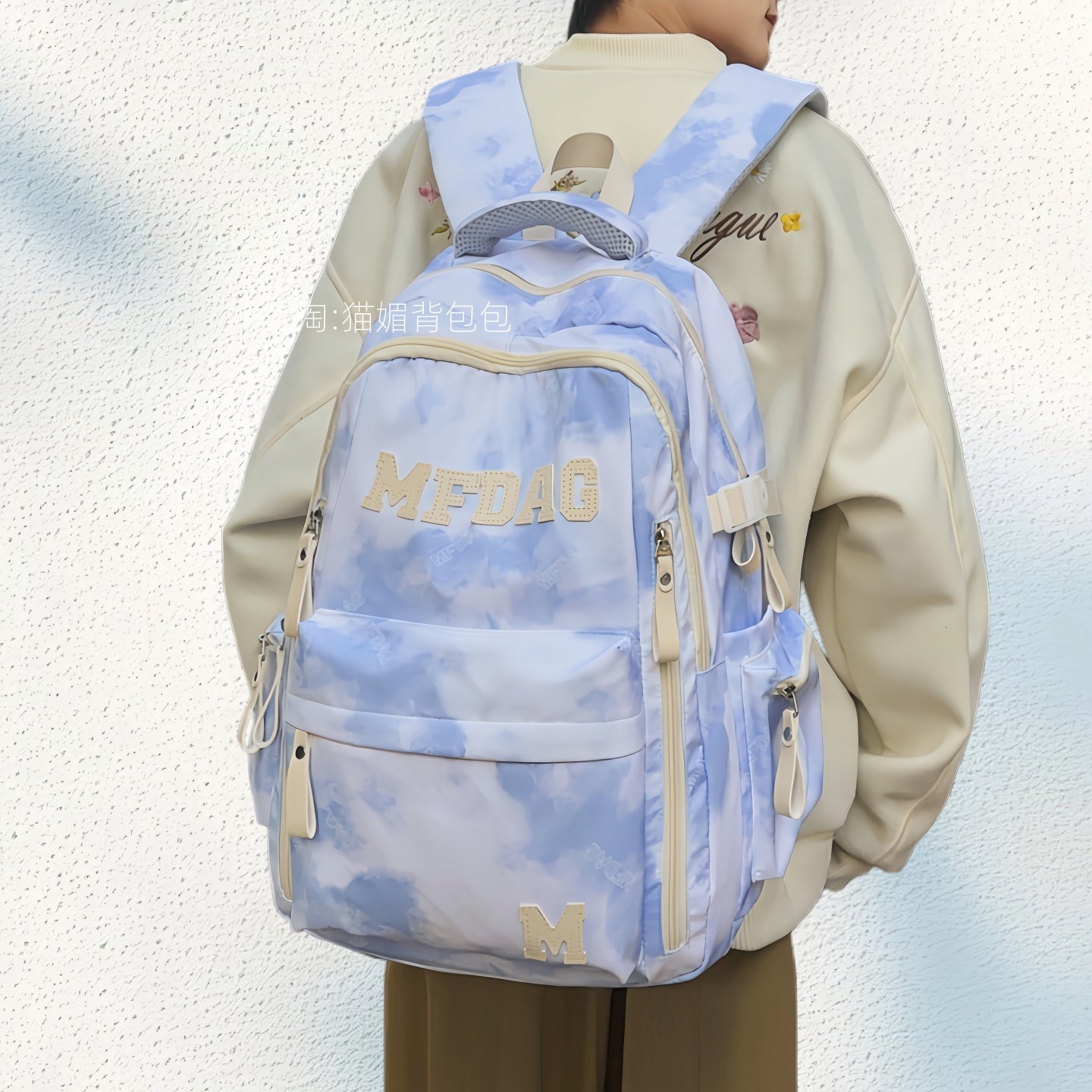 书包男生高中生电脑双肩包女初中减负护脊尼龙背包大容量结实耐用