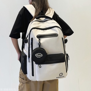 减负护脊书包男生高中生简约风大容量双肩包女旅游轻便背包高级感