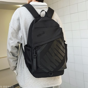 高中生书包双肩包女大学生大容量户外黑色背包青少年男时尚电脑包