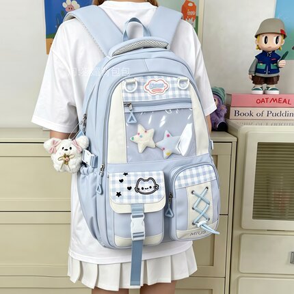 书包初中生女高颜值ins风高颜值痛包双肩包小学生背包大容量高中