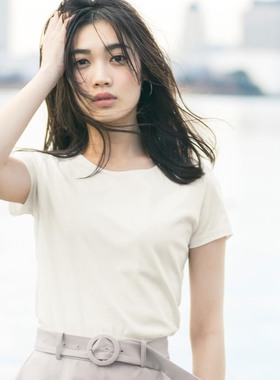 DUBAIJIE 白色短袖t恤女 新款高级高支精梳丝光纯棉打底衫DFG663