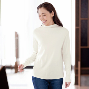 新通勤王选!很chill的利落气质一字小高领长袖棉柔秋冬内搭上衣