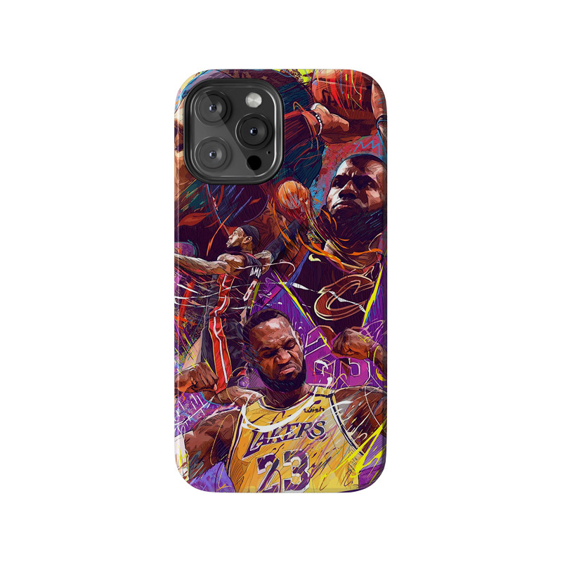 NBA勒布朗詹姆斯三段生涯 个性涂鸦插画  适用苹果 iPhone 14/15/16/17 Pro Max双层全包防摔磨砂硬壳手机壳