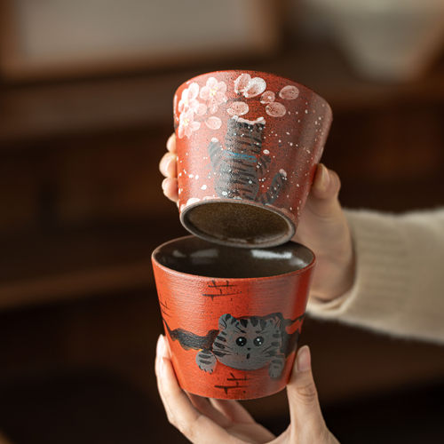釉下彩手握杯拿铁冰美式咖啡杯