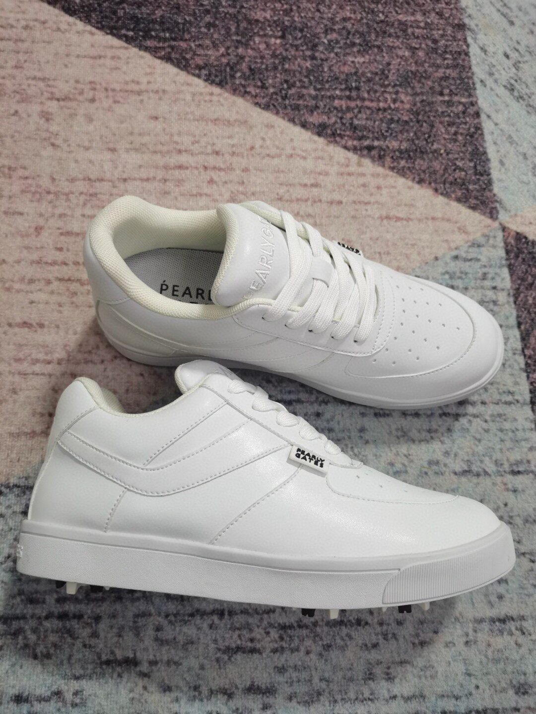 특별 정리 여성용 골프 신발 캐주얼 스포츠 다용도 흰색 신발 골프 방수 마이크로 화이버 가죽 원단