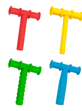 红色T字牙胶P口肌训练教具言语矫正工具儿童口部肌肉康复工具